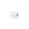 WEGENER. Napájecí adaptér s portem USB-A 18W a USB-C 20W ve recyklovaného ABS (100% rABS)