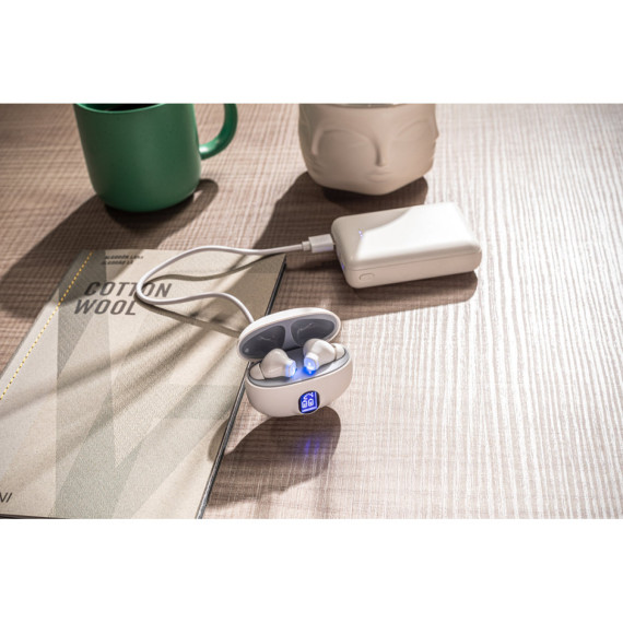 CAETANO. Bezdrátová sluchátka s výdrží baterie 4 hodiny na recyklovaného ABS (100% rABS)