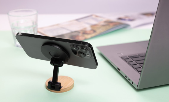 Stojan na telefon Magmount RCS z recykl. plastu a bambusu