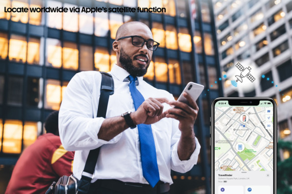 Cestovní peněženka s lokátorem Travelfinder z RCS polyesteru