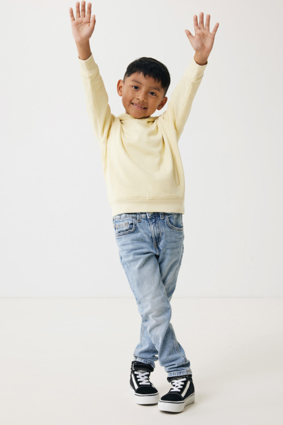 Dětská mikina s bočními kapsami IQONIQ Yengo z rec. bavlny