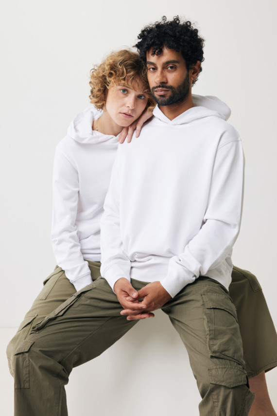 Mikina s kapucí a bočními kapsami IQONIQ Yengo z rec. bavlny