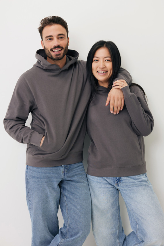 Mikina s kapucí a bočními kapsami IQONIQ Yengo z rec. bavlny