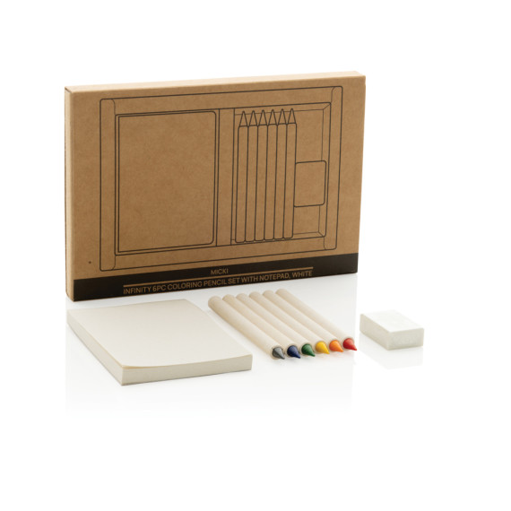 Sada 6ks barevných nekonečných tužek se zápisníkem Micki GRS