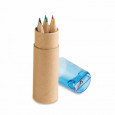 ROLS. Krabička na tužky se 6 pastelkami s ořezávátkem
