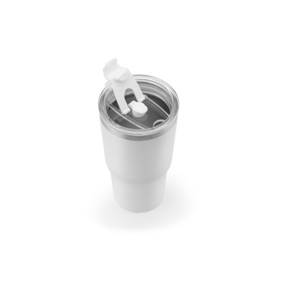 JOYNER M. Kompaktní cestovní hrnek z nerezové oceli (91 % recyklovaný) s vakuově izolovanou dvojitou stěnou a matným povrchem 600 ml