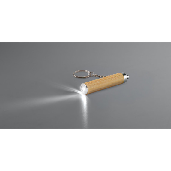 RACHEL. Přívěsek na klíče z bambusu a ABS plastu s LED svítilnou