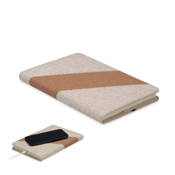 CORTONA, Zápisník A5 s 15W nabíječkou