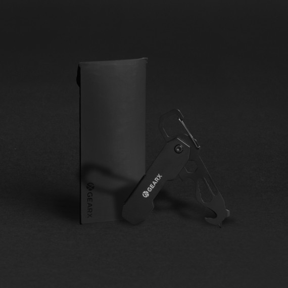 Skládací EDC nářadí Gear X s karabinou a nožem na balíky