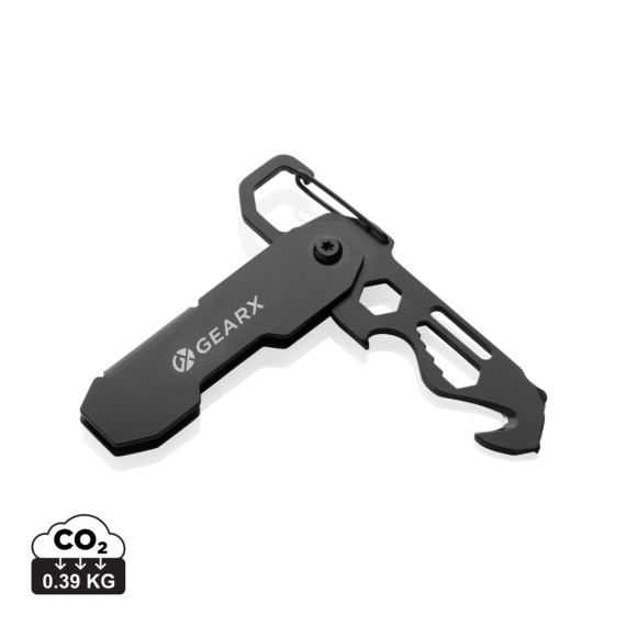 Skládací EDC nářadí Gear X s karabinou a nožem na balíky