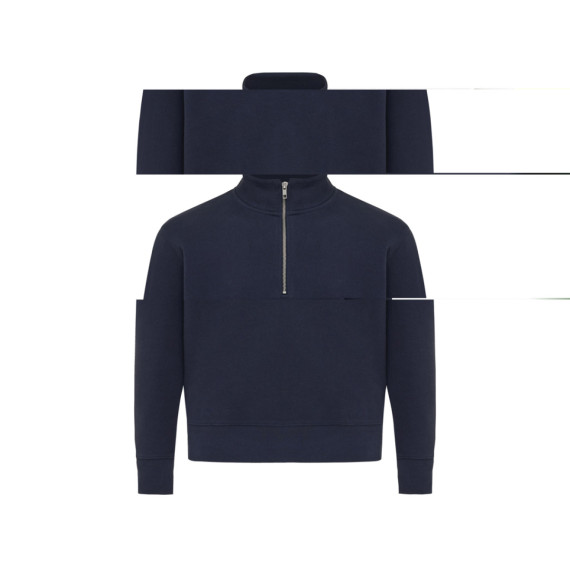 Svetr se čtvrtečním zipem IQONIQ Elgon z recykl. bavlny