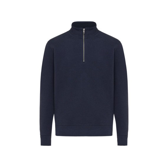 Svetr se čtvrtečním zipem IQONIQ Elgon z recykl. bavlny
