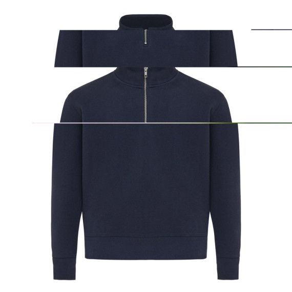 Svetr se čtvrtečním zipem IQONIQ Elgon z recykl. bavlny