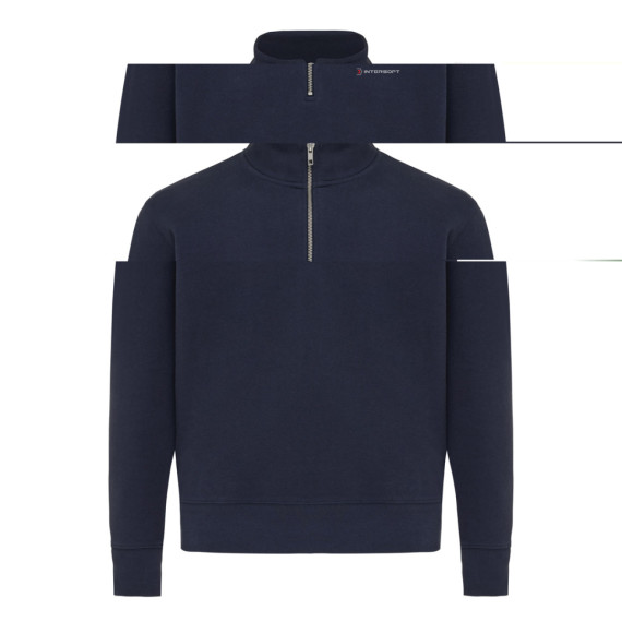 Svetr se čtvrtečním zipem IQONIQ Elgon z recykl. bavlny