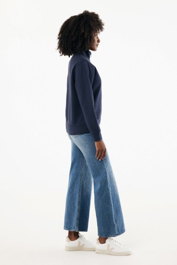 Svetr se čtvrtečním zipem IQONIQ Elgon z recykl. bavlny