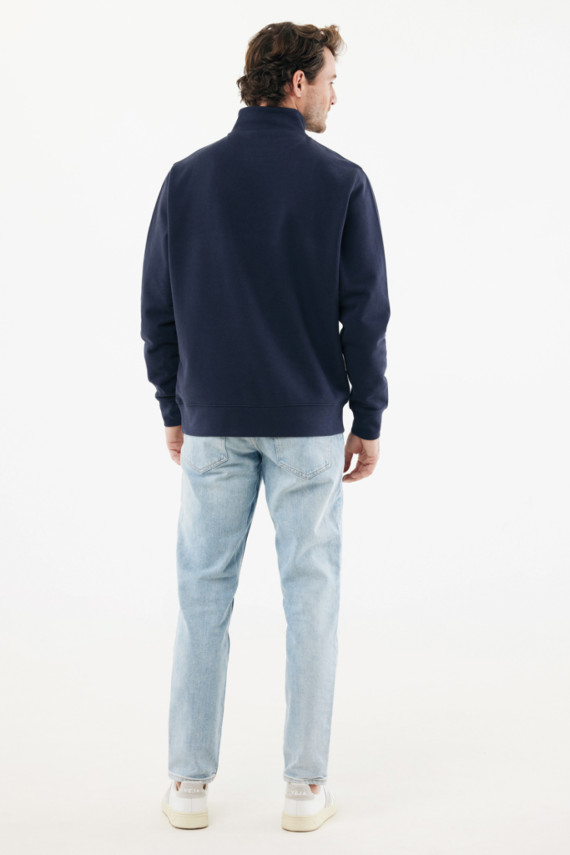 Svetr se čtvrtečním zipem IQONIQ Elgon z recykl. bavlny