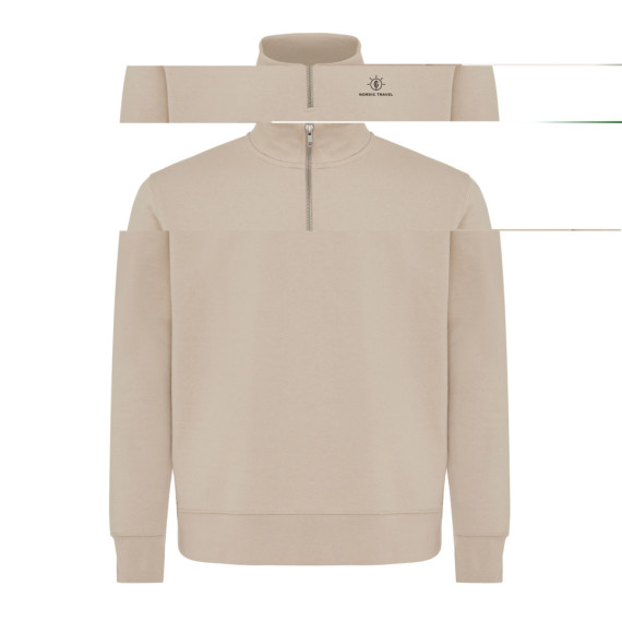 Svetr se čtvrtečním zipem IQONIQ Elgon z recykl. bavlny