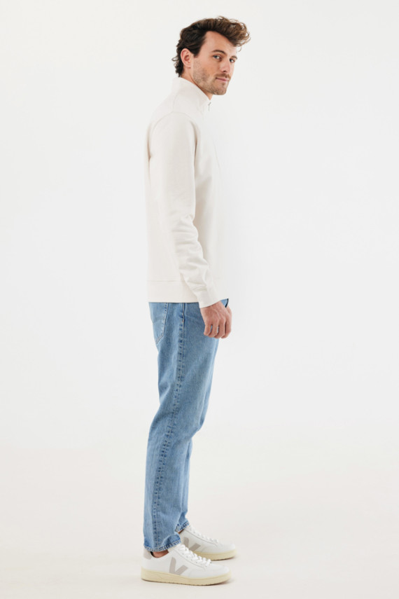 Svetr se čtvrtečním zipem IQONIQ Elgon z recykl. bavlny