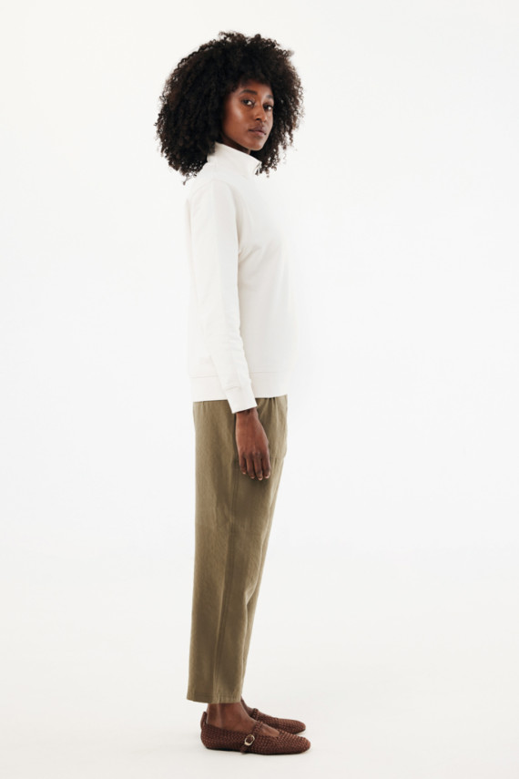 Svetr se čtvrtečním zipem IQONIQ Elgon z recykl. bavlny